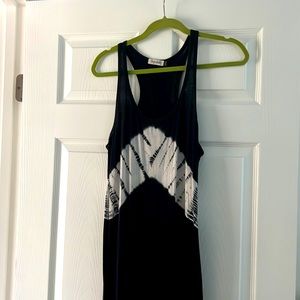 Sugar cloth tie dyed blue and white tank dress